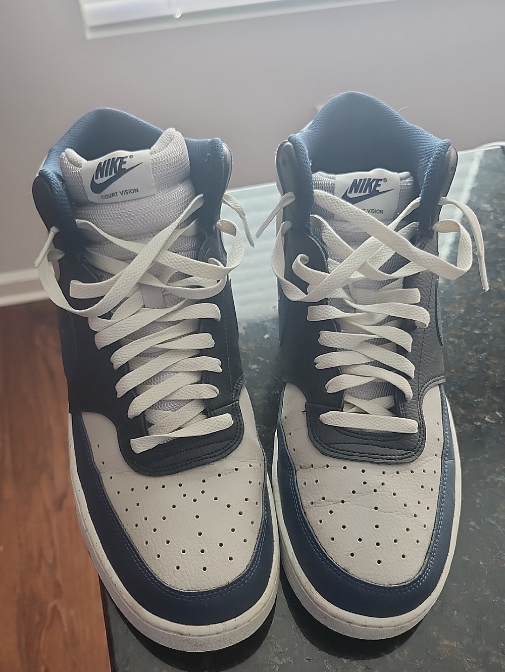 Nike Mid-Top Sneakers - White & Navy